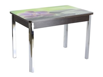 Кухонный стол раздвижной Айсберг-07 СТФ, венге/фотопечать камни/44 прямые металл хром в Тюмени
