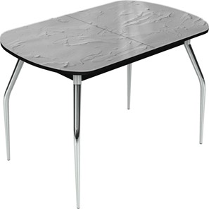 Обеденный раздвижной стол Ривьера исп.2 хром №5 (Exclusive h202/черный) в Тюмени