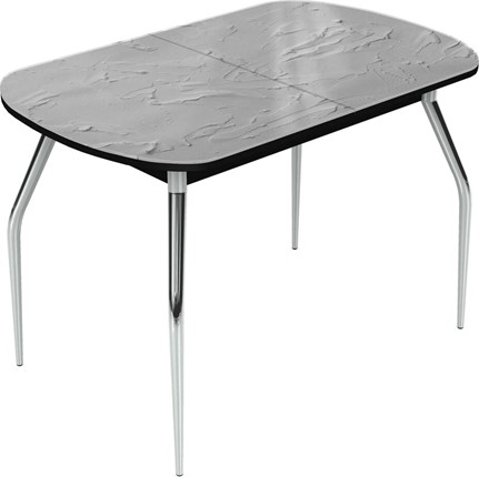 Обеденный раздвижной стол Ривьера исп.2 хром №5 (Exclusive h202/черный) в Тюмени - изображение
