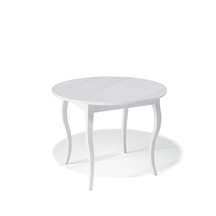 Кухонный стол раскладной Kenner 1000С (Белый/Стекло белое глянец) в Заводоуковске - изображение