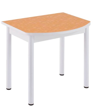 Кухонный пристенный стол НСПГ-02 ПЛ1, цветы манго/белое ЛДСП/36 прямые трубки крашеные белый в Заводоуковске - изображение