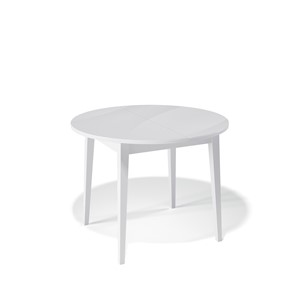 Обеденный круглый стол Kenner 1000M (Белый/Стекло белое сатин) в Тюмени