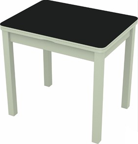 Кухонный стол раскладной Бари дерево №8 (стекло черное/белый) в Тюмени - предосмотр