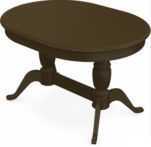 Кухонный раздвижной стол Леонардо-2 исп. Овал, тон 5 (Морилка/Эмаль) в Тюмени