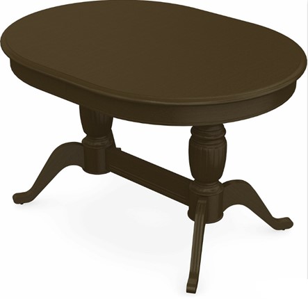Кухонный раздвижной стол Леонардо-2 исп. Овал, тон 5 (Морилка/Эмаль) в Тюмени - изображение