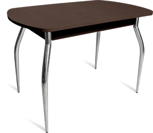 Кухонный обеденный стол ПГ-04 ЛДСП, венге ЛДСП/35 гнутые металл хром в Тюмени - изображение