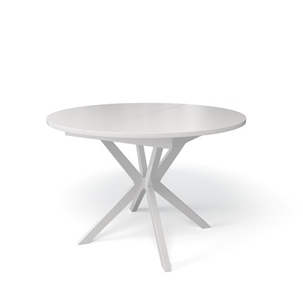 Кухонный раздвижной стол Kenner B1100 (Белый/Стекло белое сатин) в Заводоуковске - изображение