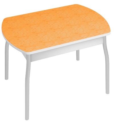 Стол кухонный Орфей-6, Оранжевые цветы в Тюмени - изображение