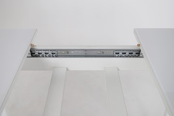 Кухонный раскладной стол Хоста, опоры массив цилиндрический, Белый в Тюмени - предосмотр 3
