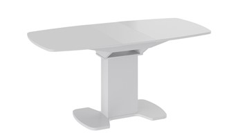 Обеденный раздвижной стол Портофино (СМ(ТД)-105.02.11(1)), цвет Белый глянец/Стекло белое в Ишиме - предосмотр 1