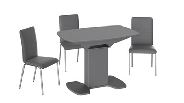Обеденный раздвижной стол Портофино (СМ(ТД)-105.01.11(1)), цвет Серое/Стекло серое матовое LUX в Тюмени - предосмотр 2