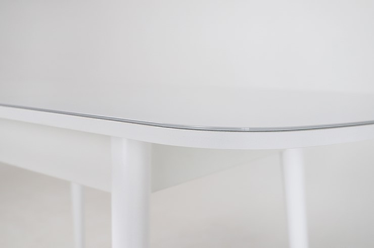 Кухонный раскладной стол Хоста, опоры массив цилиндрический, Белый в Заводоуковске - изображение 2