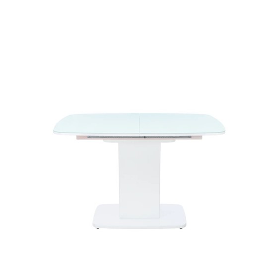 Кухонный раскладной стол Leset Денвер 1Р (Белый лак/стекло глянцевое белое) в Тюмени - изображение 1