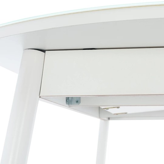 Кухонный стол раскладной Leset Мидел (Металл белый/стекло белое) в Тюмени - изображение 6