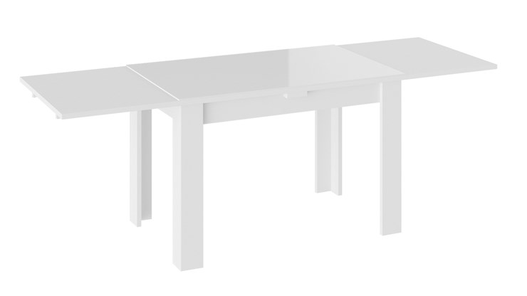 Кухонный стол раздвижной Норман тип 1, цвет Белый/Стекло белый глянец в Тюмени - изображение 1