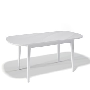Обеденный раздвижной стол Kenner 1300M (Белый/Стекло белое глянец) в Заводоуковске - предосмотр 1