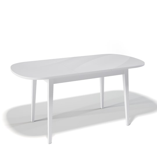 Обеденный раздвижной стол Kenner 1300M (Белый/Стекло белое глянец) в Заводоуковске - изображение 1