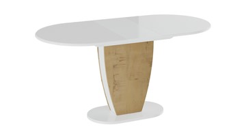 Обеденный раздвижной стол Монреаль тип 1 (Белый глянец/Бунратти) в Заводоуковске - предосмотр 1