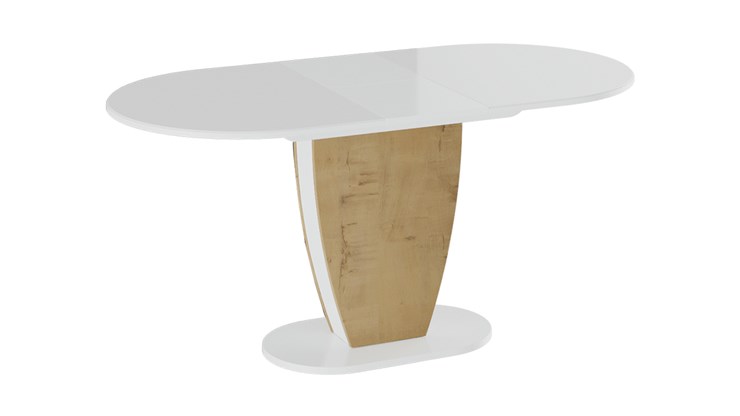Обеденный раздвижной стол Монреаль тип 1 (Белый глянец/Бунратти) в Тюмени - изображение 1
