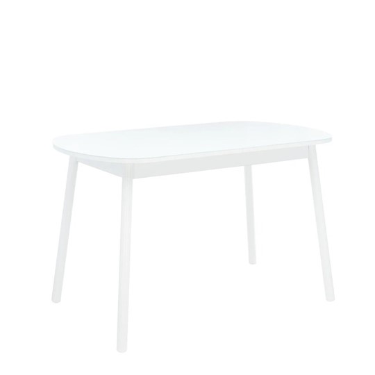 Кухонный стол раскладной Leset Мидел (Металл белый/стекло белое) в Тюмени - изображение 1