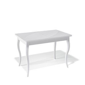 Кухонный раздвижной стол Kenner 1100C (Белый/Стекло белое глянец) в Тюмени