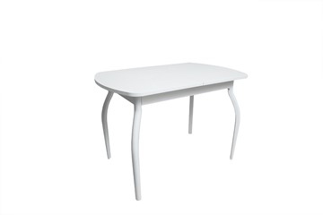 Стеклянный стол ПГ-02СТ белое/белое/крашенные фигурные в Ишиме