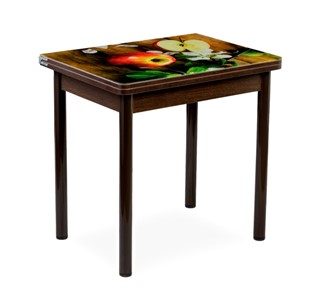 Кухонный пристенный стол СПА-01 СТФ, венге/фотопечать дерево/опоры прямые коричневые в Тюмени