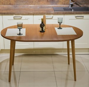 Кухонный стол круглый Орех Гварнери д. 90 см ЛДСП в Тюмени - предосмотр 6