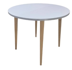 Обеденный круглый раздвижной стол Серый камень 90*90 см ЛДСП в Тюмени