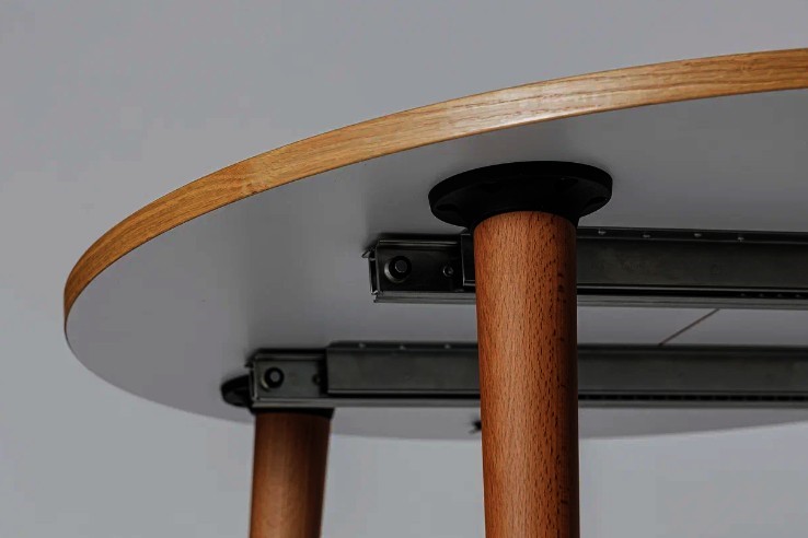 Кухонный раздвижной круглый стол Шпон Дуба д. 100 см МДФ в Заводоуковске - изображение 7