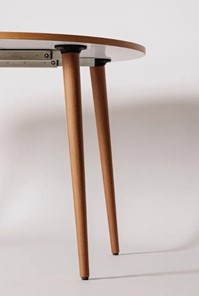 Кухонный раздвижной круглый стол Шпон Дуба 677 С д. 100 см МДФ в Тюмени - предосмотр 21