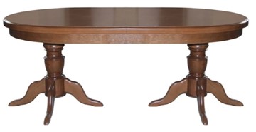 Кухонный овальный стол 2,0(2,5)х1,1 на двух тумбах, (патина) в Тюмени
