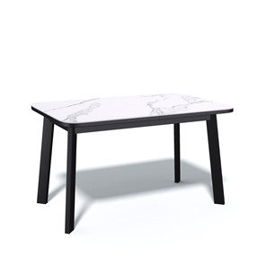 Кухонный раскладной стол AA1200 (черный/керамика мрамор белый) в Тюмени