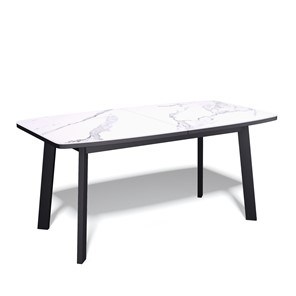 Кухонный стол раздвижной AA1400 (черный/керамика мрамор белый) в Тюмени