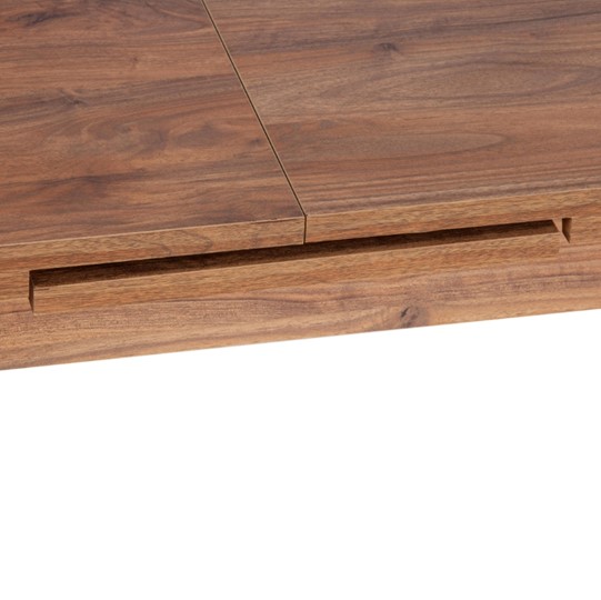 Кухонный раздвижной стол AISHA (mod. 1151) ЛДСП+меламин/дерево граб, 130+35х80х75, walnut (орех) в Тюмени - изображение 7