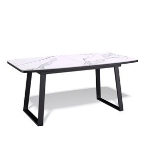 Кухонный стол раздвижной AZ1400 (черный/керамика мрамор белый) в Тюмени