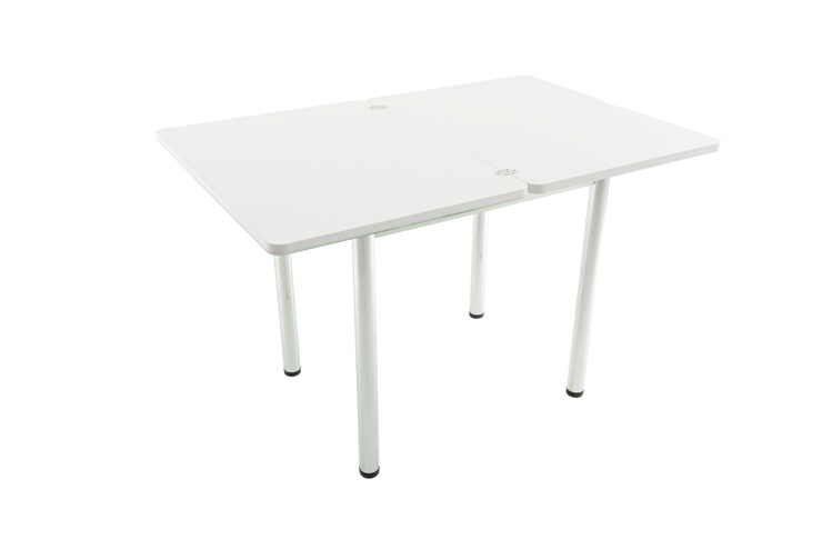 Обеденный раздвижной стол Бари хром №6 (Exclusive h183/белый) в Тюмени - изображение 3