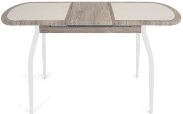Кухонный стол раскладной Будапешт-2 ПЛ (ноги белые, плитка бежевая/лофт) в Тюмени - предосмотр 4