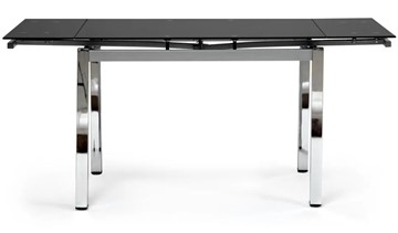 Стеклянный кухонный стол CAMPANA ( mod. 346 ) металл/стекло 70x110/170x76, хром/черный арт.11413 в Тюмени