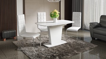 Раздвижной стол Честер тип 2, цвет Белый/Стекло белый глянец в Ишиме - предосмотр 2
