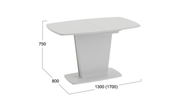 Раздвижной стол Честер тип 2, цвет Белый/Стекло белый глянец в Заводоуковске - предосмотр 3