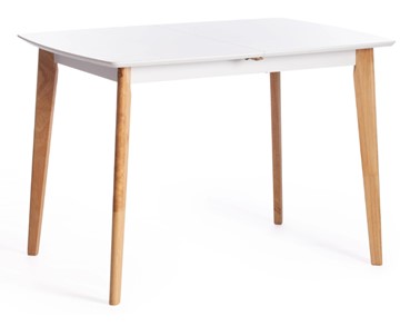 Небольшой стол Claire, дерево гевея/МДФ, 110+30x75x75 Белый/натуральный арт.15111 в Ялуторовске