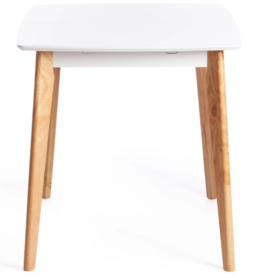 Кухонный раскладной стол Claire, дерево гевея/МДФ, 110+30x75x75 Белый/натуральный арт.15111 в Тюмени - изображение 2