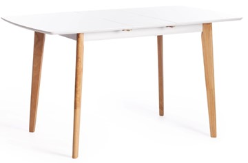 Кухонный раскладной стол Claire, дерево гевея/МДФ, 110+30x75x75 Белый/натуральный арт.15111 в Ишиме - предосмотр 6