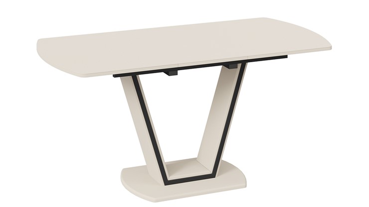 Раздвижной стол Дели Тип 2 (Бежевый софт, Стекло матовое бежевое) в Тюмени - изображение 1
