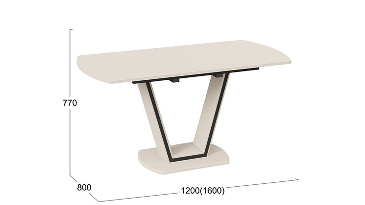 Раздвижной стол Дели Тип 2 (Бежевый софт, Стекло матовое бежевое) в Тюмени - изображение 2