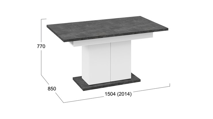 Обеденный раздвижной стол Детройт тип 1 (Белый/Ателье темный) в Тюмени - изображение 7