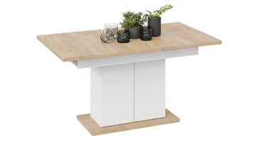 Кухонный стол раздвижной Детройт тип 1 (Белый/Дуб Крафт золотой) в Тобольске
