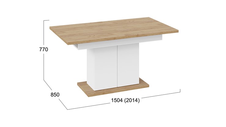 Кухонный стол раздвижной Детройт тип 1 (Белый/Дуб Крафт золотой) в Тюмени - изображение 7