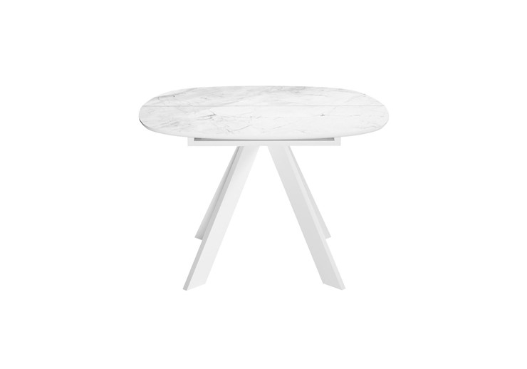 Кухонный раскладной стол DikLine BK100 Керамика Белый мрамор/подстолье белое/опоры белые в Тюмени - изображение 5